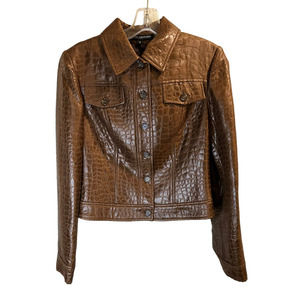 Donna Degnan, Stitched Alligator skin, Short Brown Jacket, 0